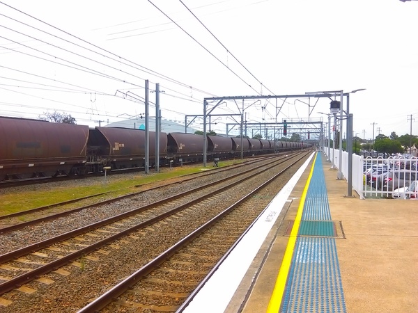 Southbound coal train (2 of 2), Broadmeadow, 2019-03-13